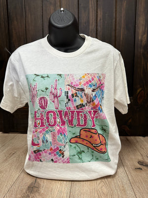 "Howdy; Western" Blinged Out Tee