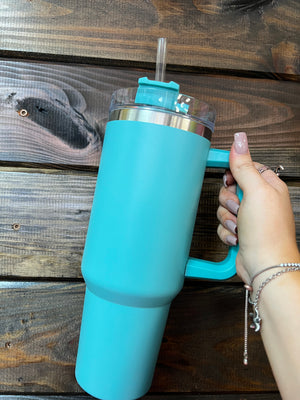 Handle Insulated Cup- Teal (40oz)