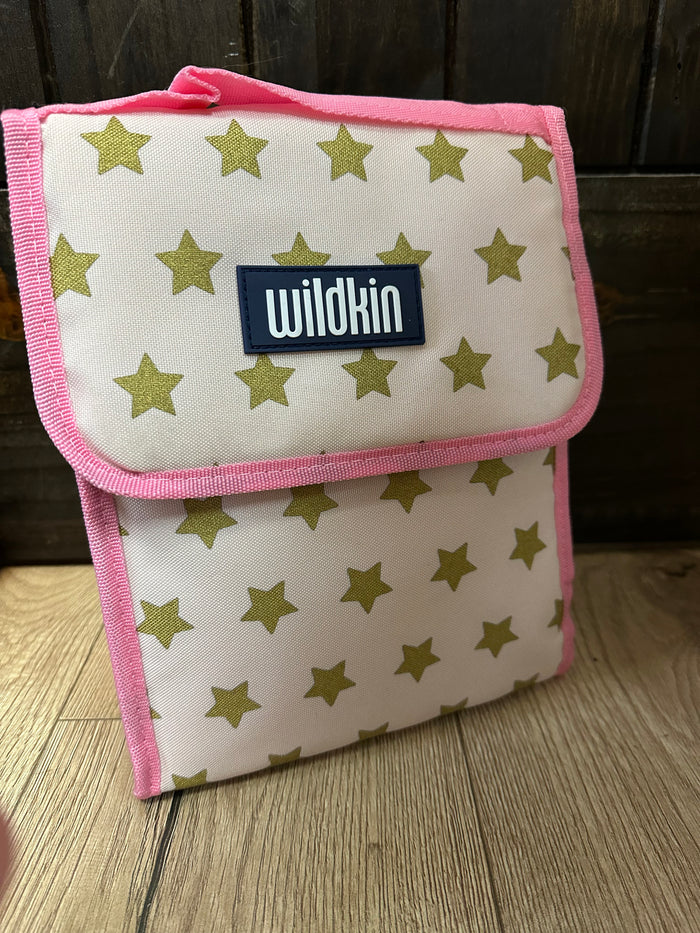 Wildkin Lunch Bag- "Pink & Gold Stars"