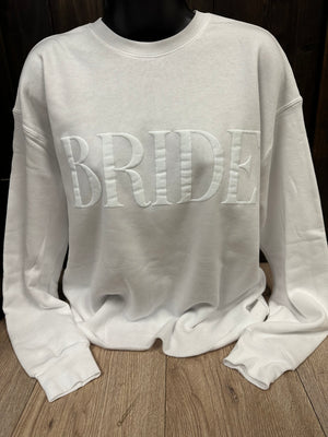 "V Bride" White Crop Pull Over Sweatshirt