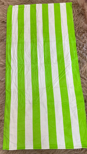 Beach Towel- Lime Green "Stripes"