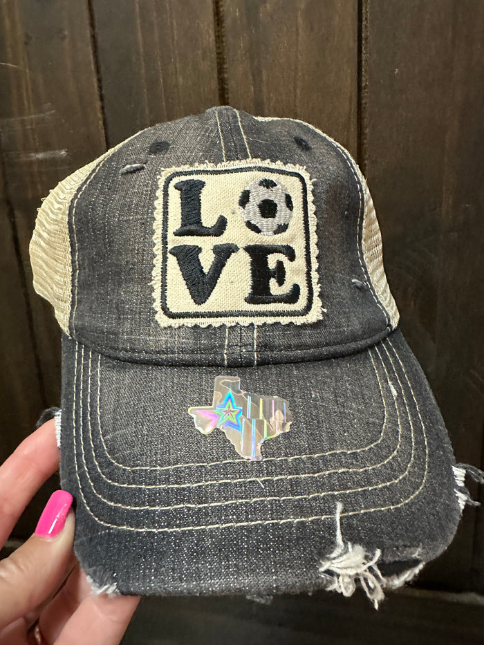 "LOVE; Soccer" Dark Denim Hat