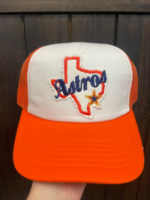 "Texas Astros" Puffy Orange Mesh Hat