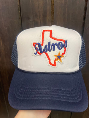 "Texas Astros" Puffy Navy Mesh Hat