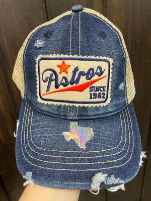 "Astros; Since 1962" Denim & Cream Mesh Hat