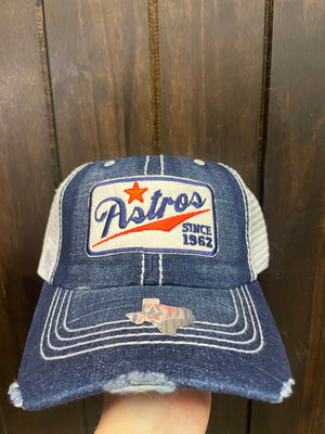 "Astros; Since 1962" Denim & White Mesh Hat