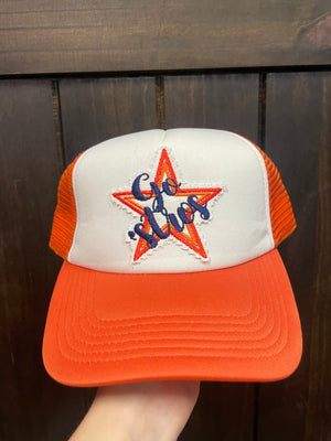 "Go 'Stros Star" Puffy Orange Mesh Hat