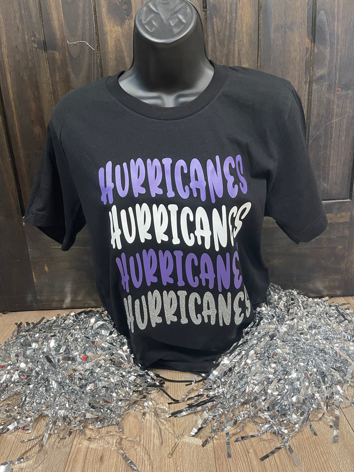 Hurricanes- Wavy "Hurricanes Hurricanes Hurricanes" Black Crew Neck