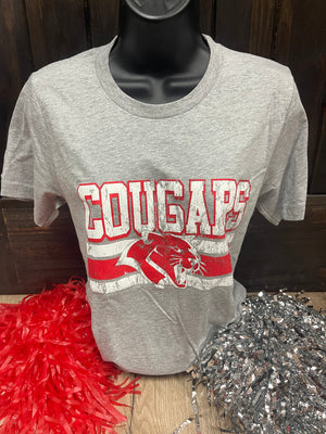 Cougars- Heather Grey "Cougars w/ Mascot"
