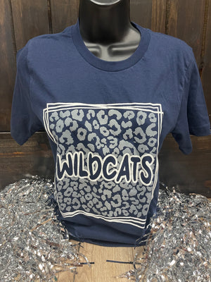 Wildcats- Navy & Silver "Cheetah Square"