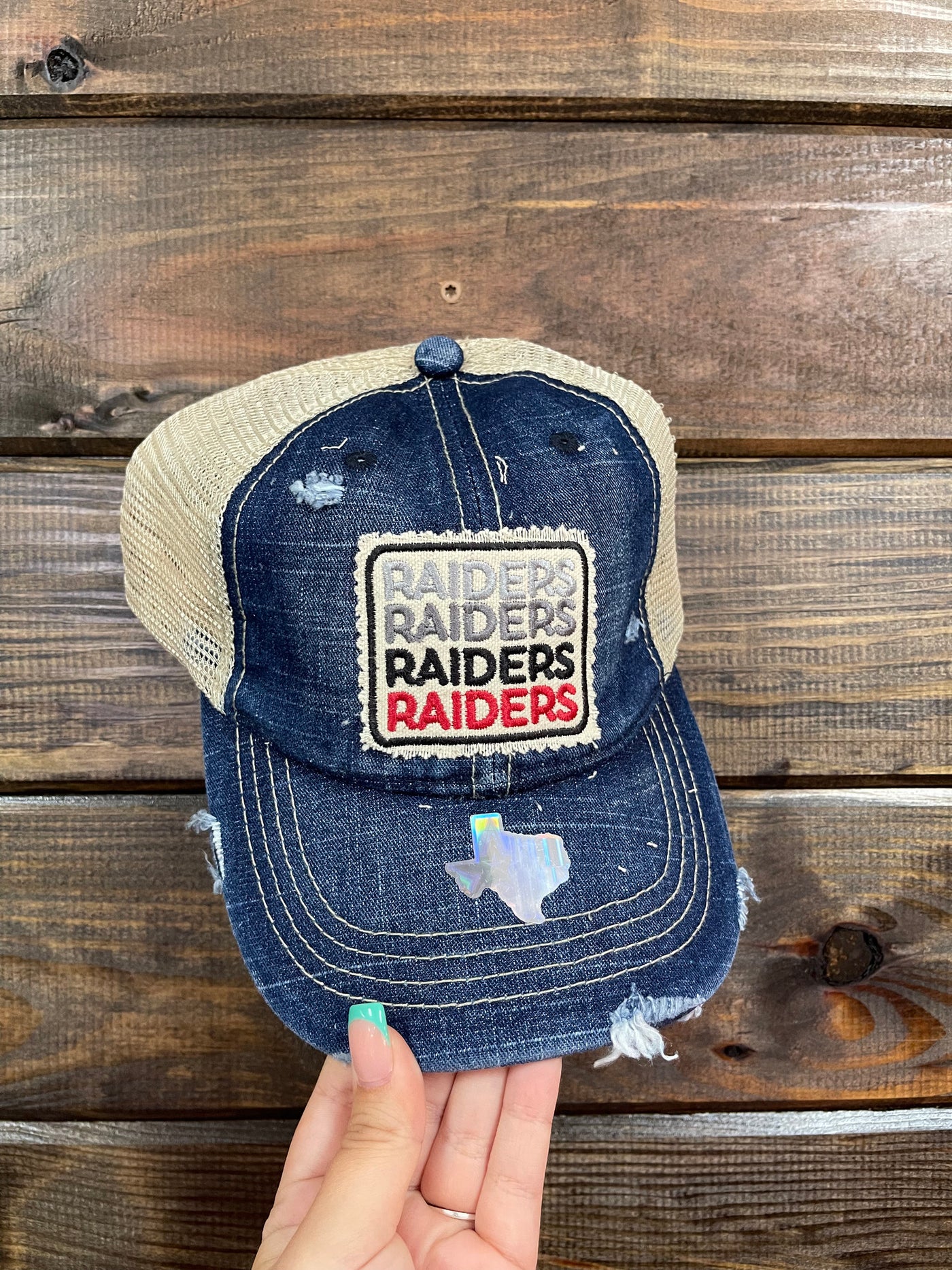 Raiders Raiders Raiders Patch Blue Denim Hat – The Silver Strawberry