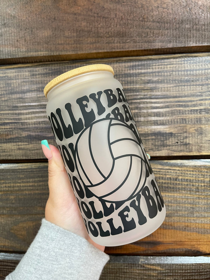 Libbey Can Glass- "Volleyball; Ball"