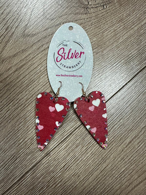 Valentine day earring, glitter heart sublimation earring