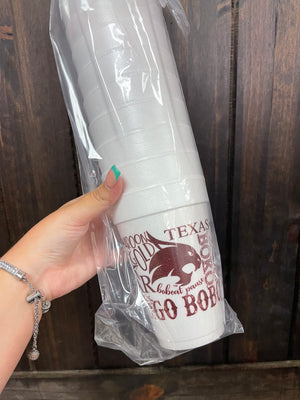 Styrofoam Cups- "Texas State Bobcats; Arrangement"