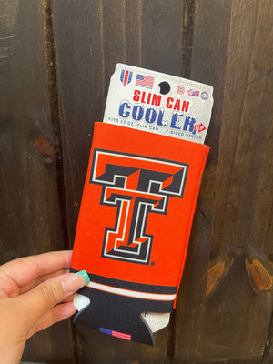 Slim Can Cooler Koozie- Texas Tech