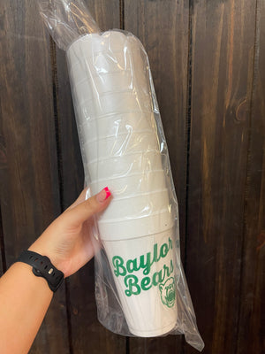 Styrofoam Cups- "Baylor Bears"