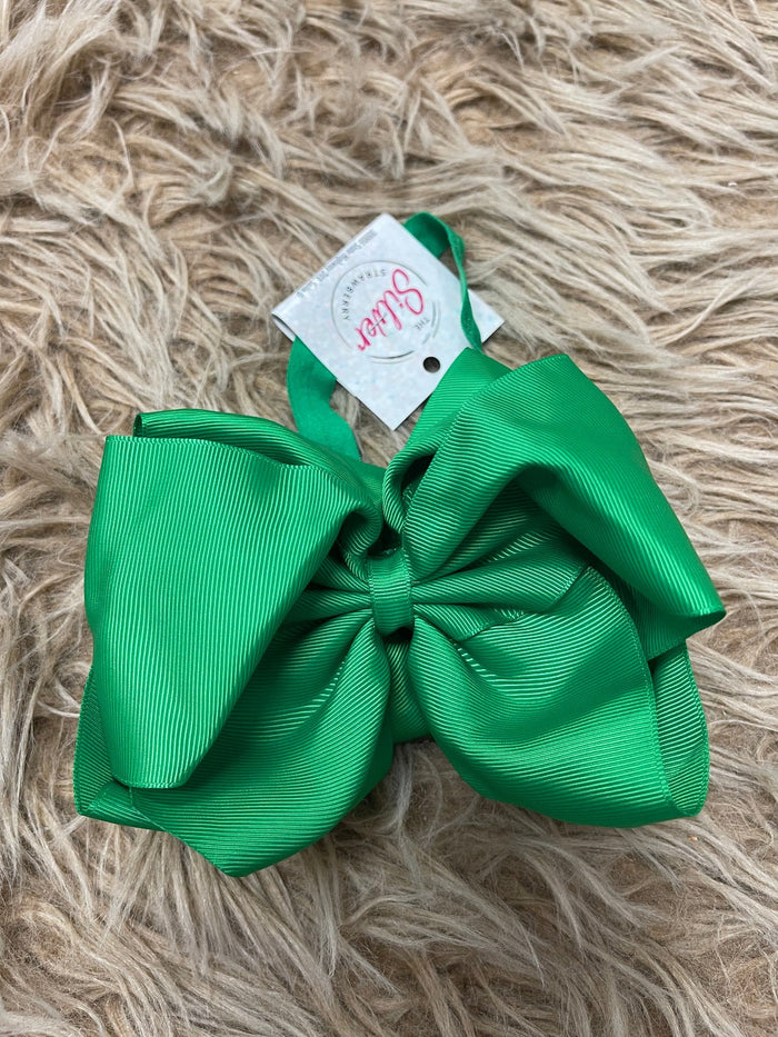 Elastic Bow Headband- Green