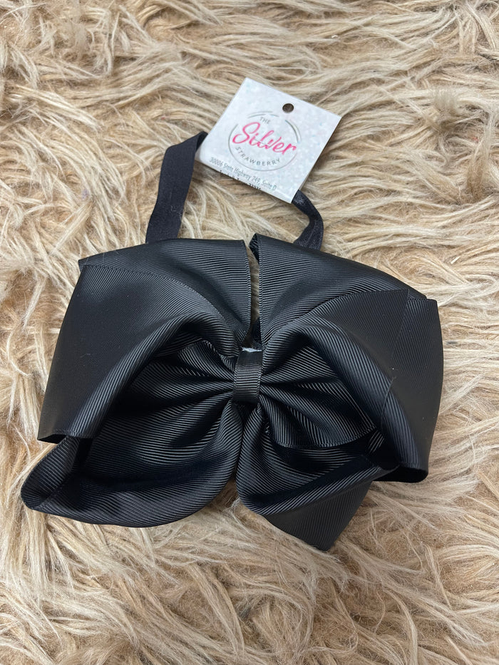 Elastic Bow Headband- Black