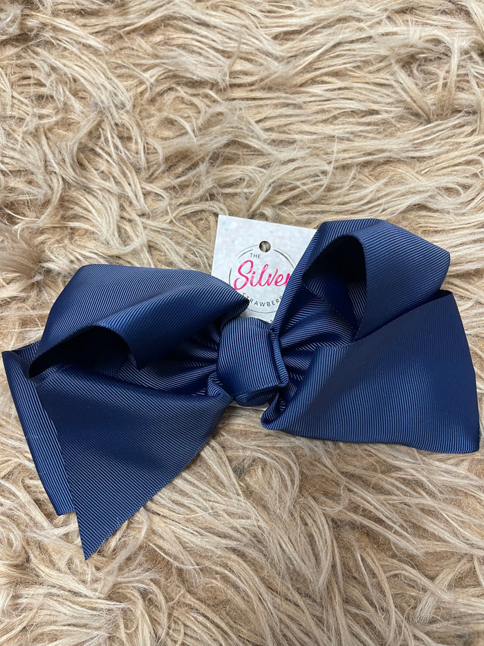 Lillian Hair Bows- Navy