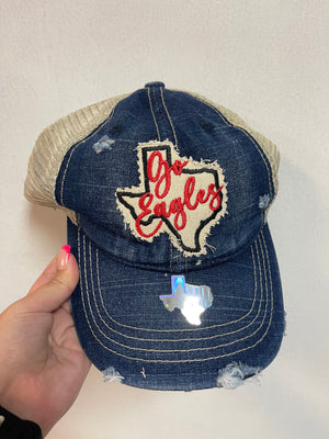 "Texas; Go Eagles" Middle Blue Denim Hat