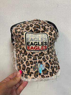 "Eagles Eagles Eagles" Cheetah Denim Hat
