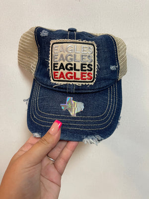 "Eagles Eagles Eagles" Blue Denim Hat