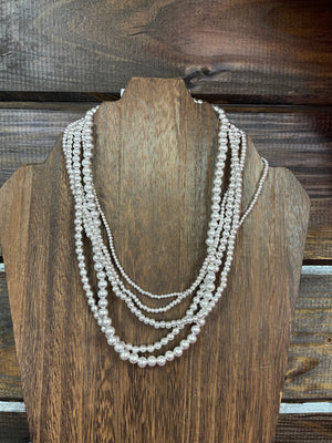 Zana Necklaces- "Silver Beaded" 5 Strand