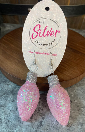 3D Love Earrings- "Pink Lightbulbs"