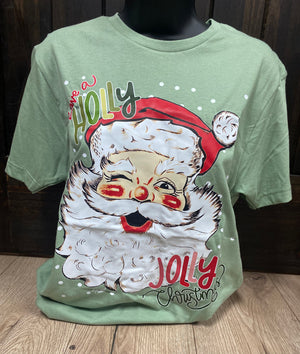 "Have A Holly Jolly Christmas" Santa Tee