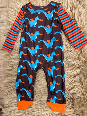 Fire Dinosaur Romper Pajamas