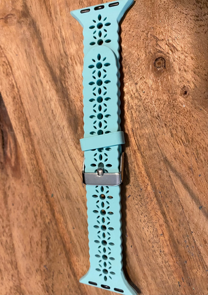 Silicone Watchband- Teal Scallop