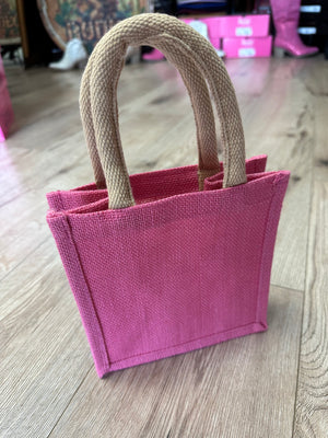 Mini Jute Bag Pink, Photo Jute Bag