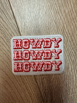 Monogrammed Patches- 'Howdy Howdy Howdy" Pink