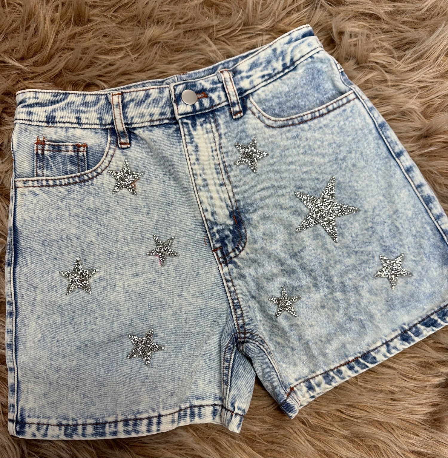 Rhinestone Star Denim Shorts – The Silver Strawberry