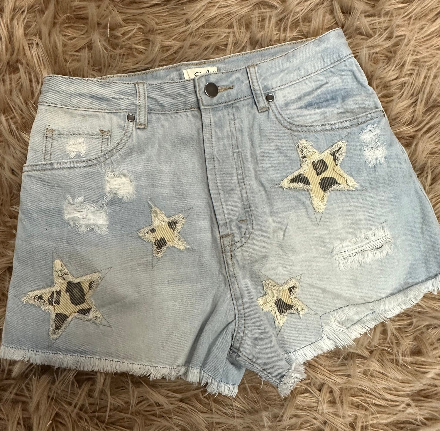 Jean shorts with stars cheap on them