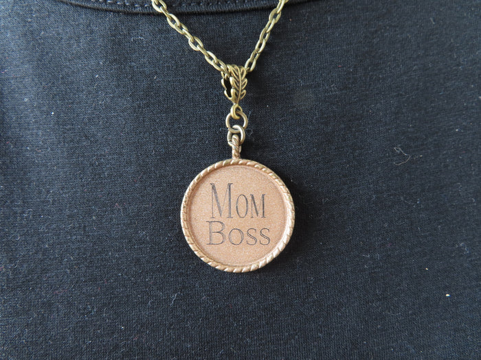 Mom Boss Necklace- Gold