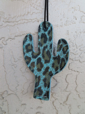 Blue Cheetah Cactus Tag