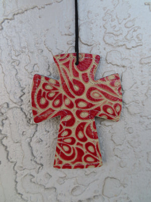 Tooled Red Cross Tag