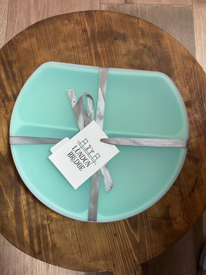 Silicone Divided Plate W/ Lid- Teal