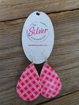 Light As A Feather Earring- Pink Checkered