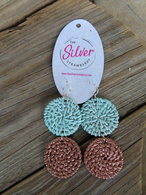 The Charming Earrings- Mint & Brown