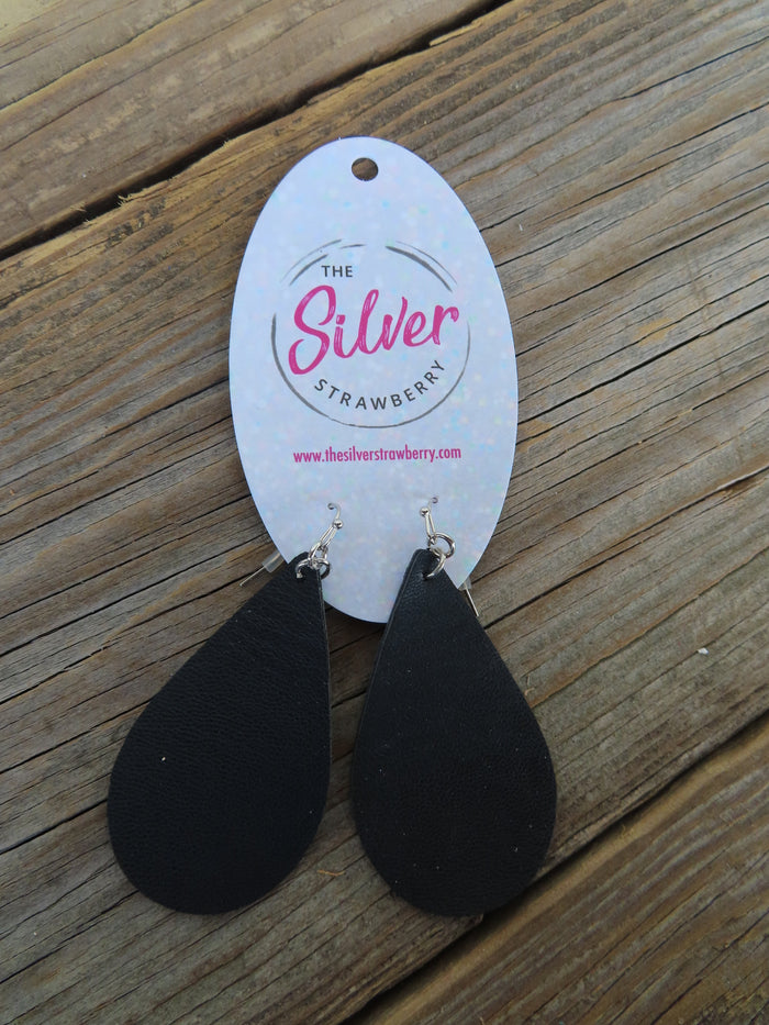 Light As A Feather Earring- Black Leather