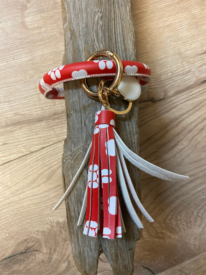 Key Ring OG- Red Paw Prints