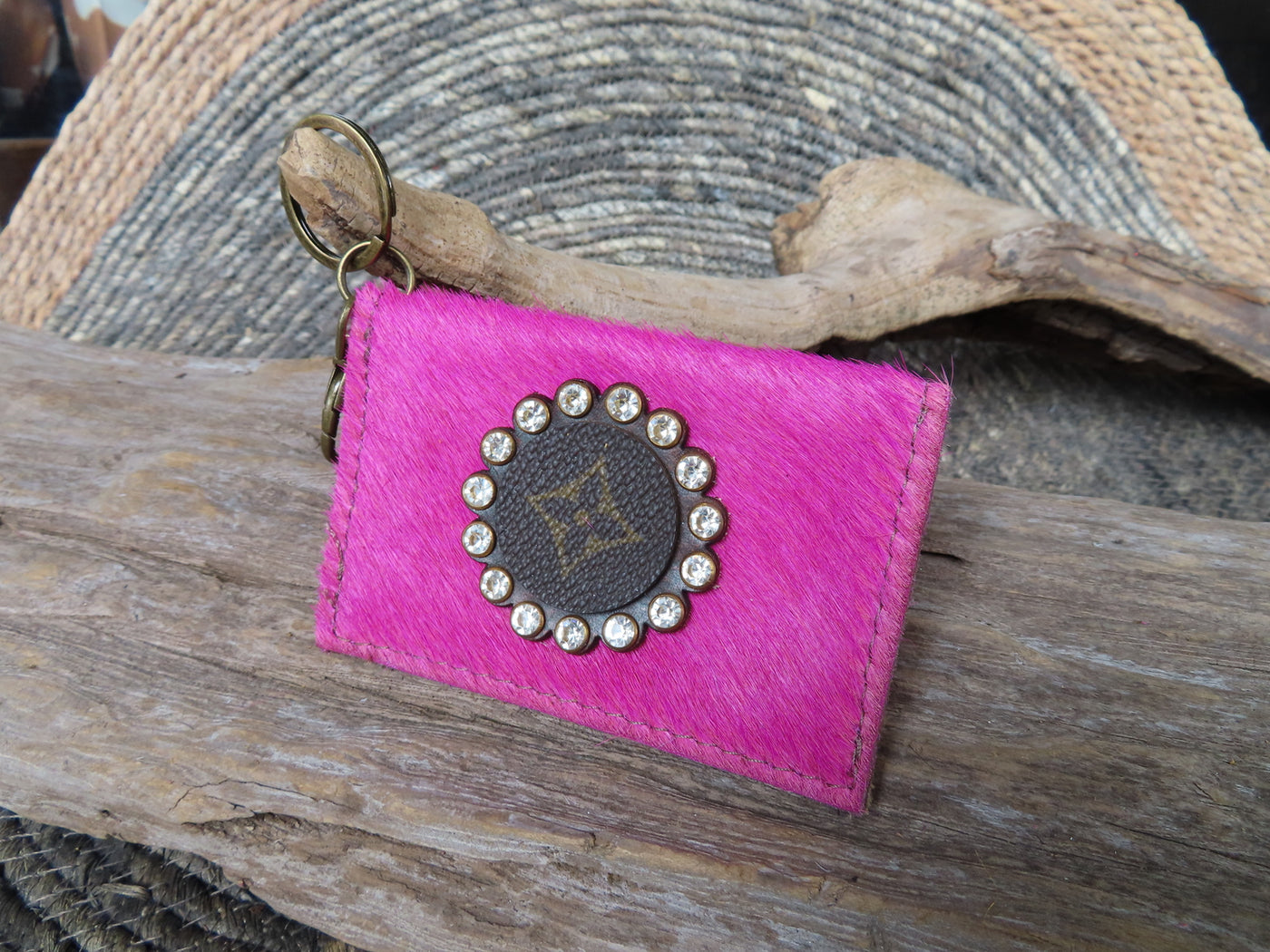 Revamped Card Holder Keychain- Black Cowhide – The Silver Strawberry