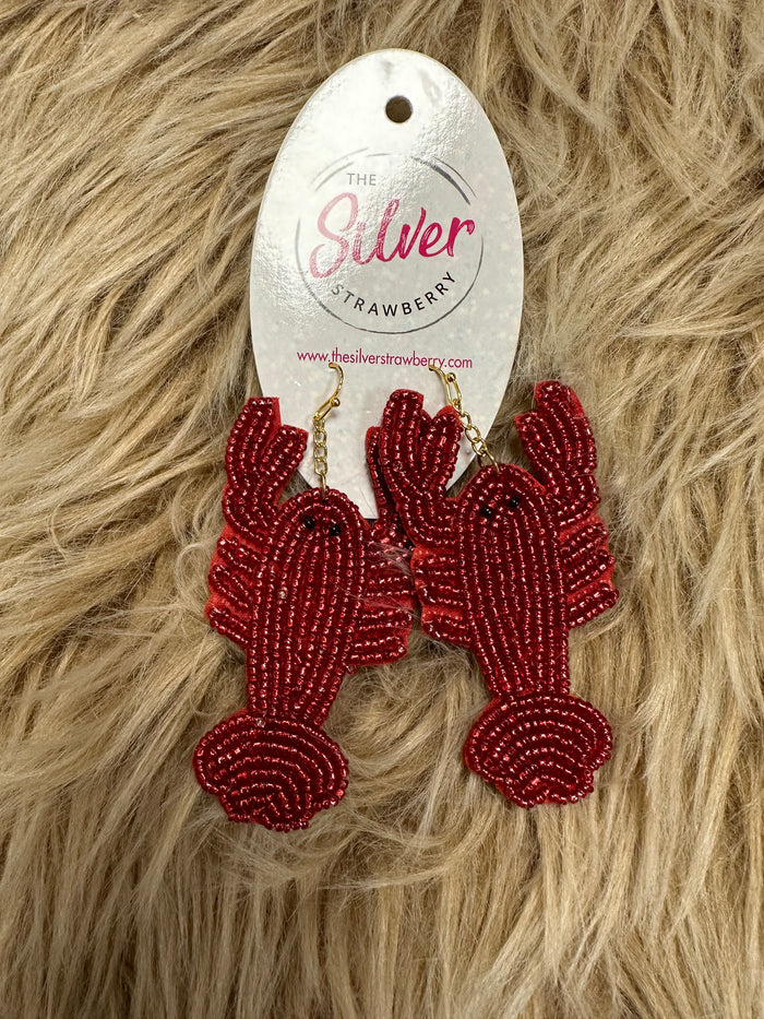 Sugar Crush Earrings- "Crawfish" Red