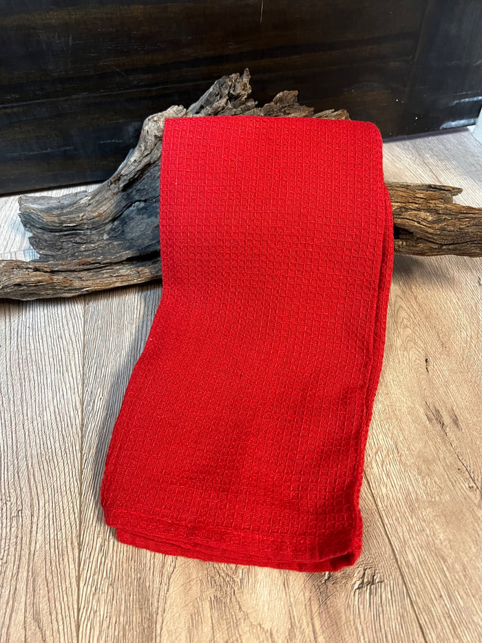 Kitchen Towels- Red Waffle Woven