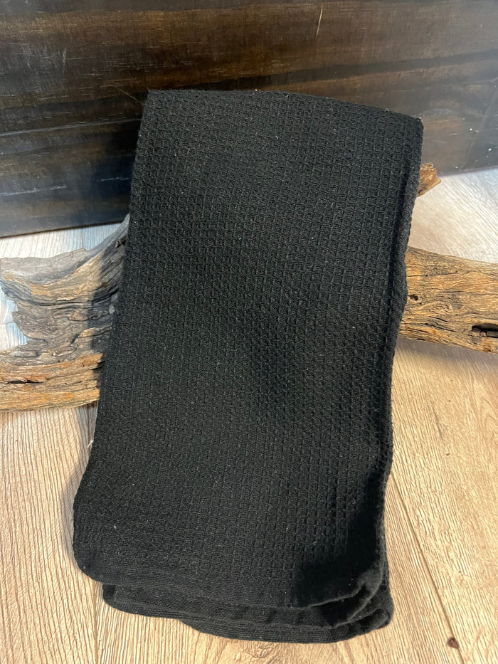 Kitchen Towels- Black Waffle Woven