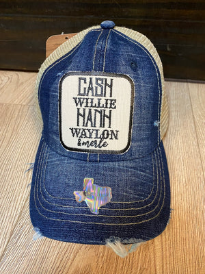 "Cash, Willie, Hank, Waylon, & Merle" Denim Hat