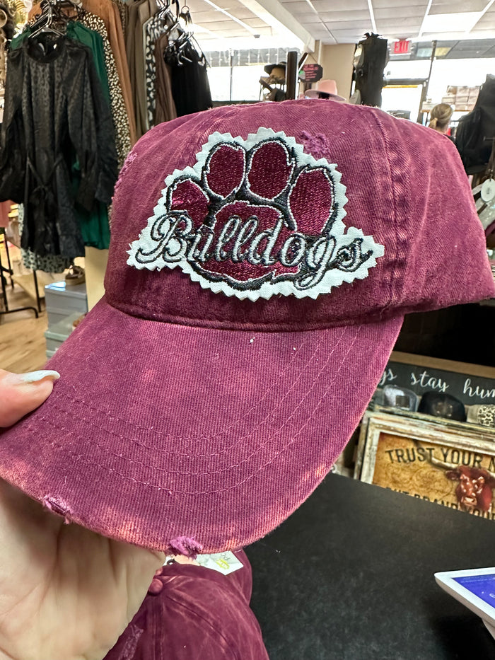 "Bulldogs; Paw Patch" Maroon Hat