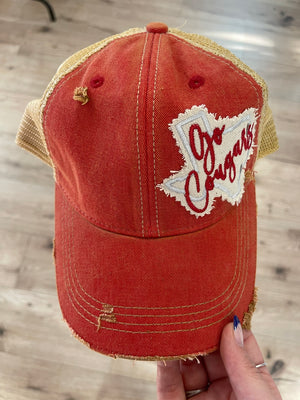 "Texas Go Cougars" Side Red Denim Hat